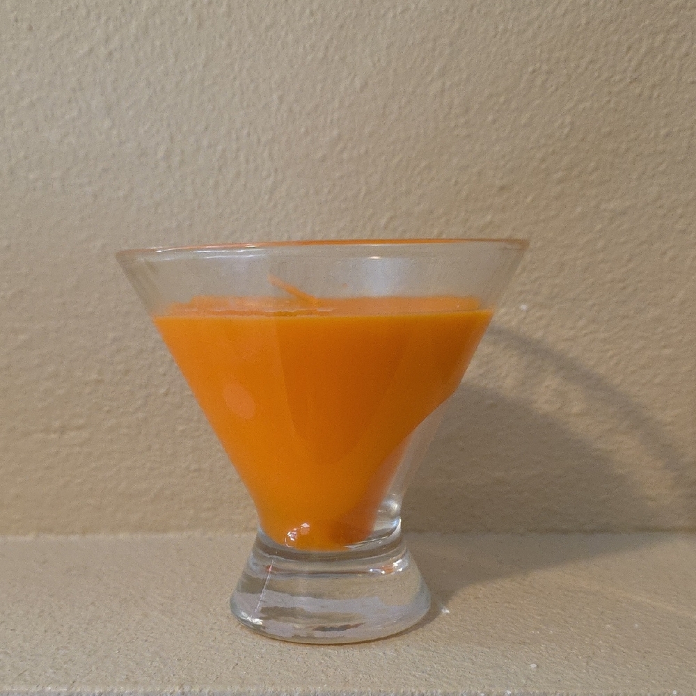 Orange Glass Candle Holder
